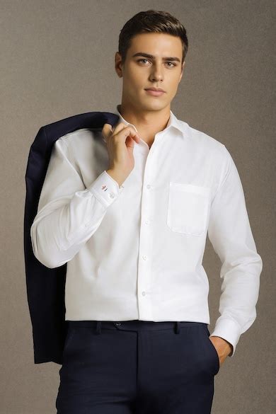 Buy Men White Solid Full Sleeves Formal Shirt Online - 40079724 | Louis ...