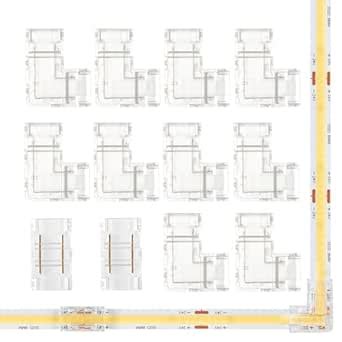Gapless L Shaped Cob Led Strip Light Connectors 10 Pack and 2 PCS ...