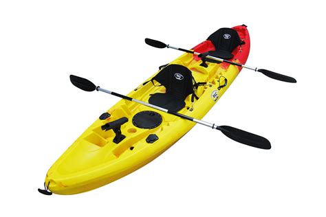 BKC TK219 12.2' Tandem Fishing Kayak W/Soft Padded Seats, Paddles,6 Rod ...
