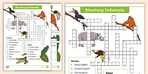 Indonesian Animals Crossword