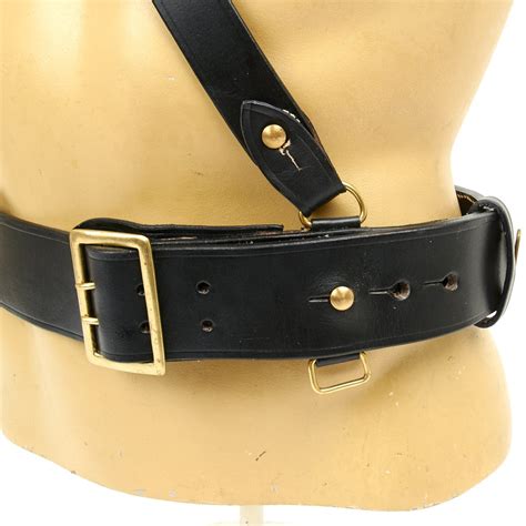 British WWI Pattern Sam Browne Belt with Shoulder Cross Strap- Black ...