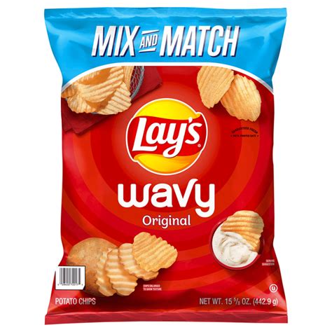 Lay's Wavy Original Potato Chips (15.625 oz) Delivery or Pickup Near Me ...