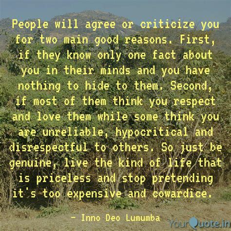 People will agree or crit... | Quotes & Writings by Inno Deo Ļ | YourQuote