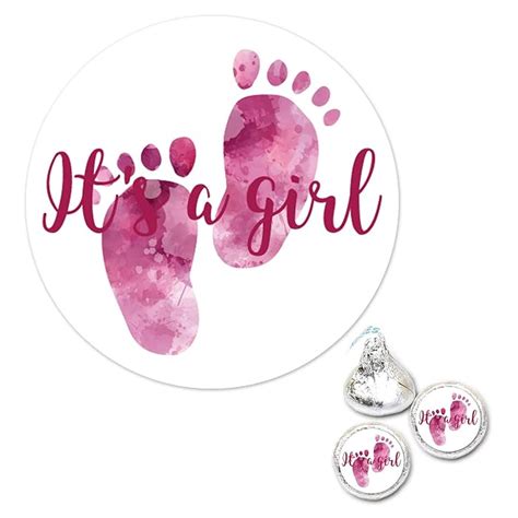 Buy 180 Chocolate Drop Labels Stickers- Gender Reveal Footprints Kisses ...