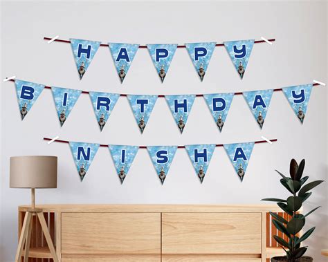 Frozen Theme Flag Hanging | Personalized Birthday Party Celebrations ...