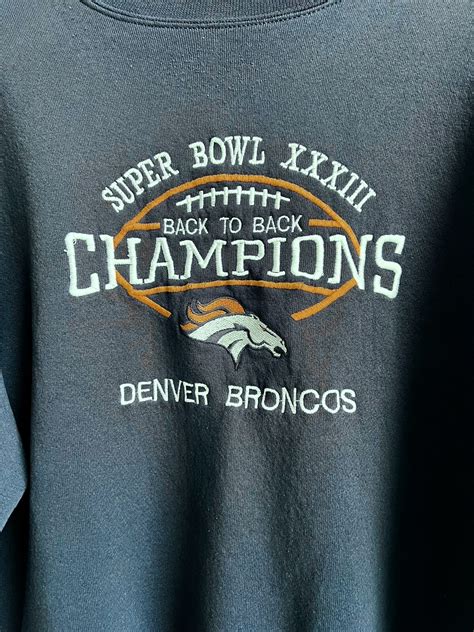 Denver Broncos vintage Super Bowl 33 Champ 1998 Mens Sweatshirt Sz XL ...