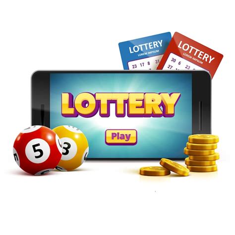 Lottery 3d icon balls ticket phone isolated on white vector illu ...