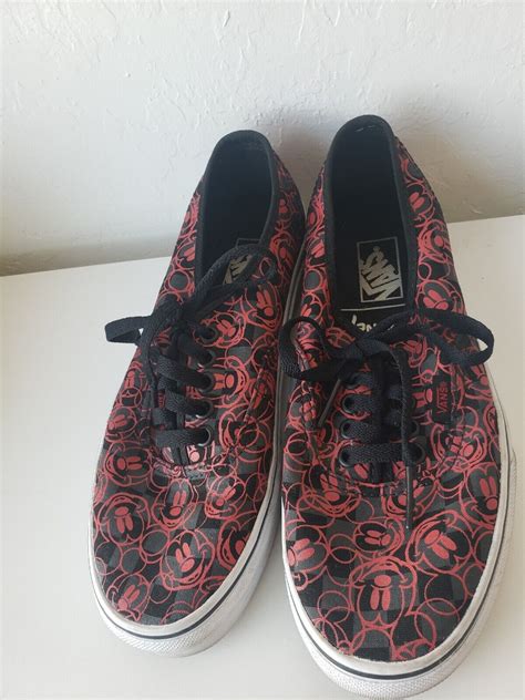 RARE Vans Disney Mickey Mouse Authentic Sneakers Red… - Gem