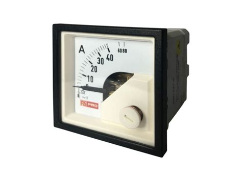 RS PRO | RS PRO Analogue Panel Ammeter 80 (Input)A AC, 45mm x 45mm, 1 % ...