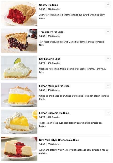 Pie Menu Village Inn at Catherine Grant blog