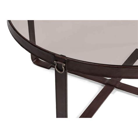 Modern Leather Wrapped Round Coffee Table For Sale at 1stDibs | leather ...