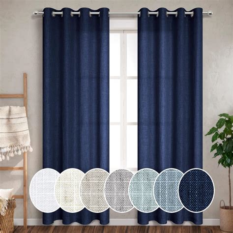 Amazon.com: Pitalk Navy Blue Grommet Curtains 102 Inches Long for ...