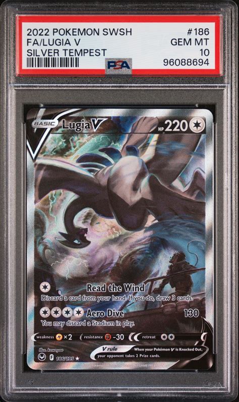 2022 Pokemon Sword & Shield Silver Tempest 186 Full Art/lugia V PSA 10 ...