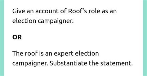 Consider the success of different strategies Roof used in campaigning ...