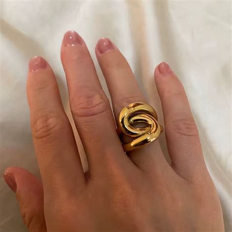 Double Circle Ring – Anti-Tarnish, Golden, Adjustable Fit – AREENA ...