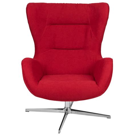 Flash Furniture Rally Modern Red Fabric Swivel Accent Chair at Lowes.com