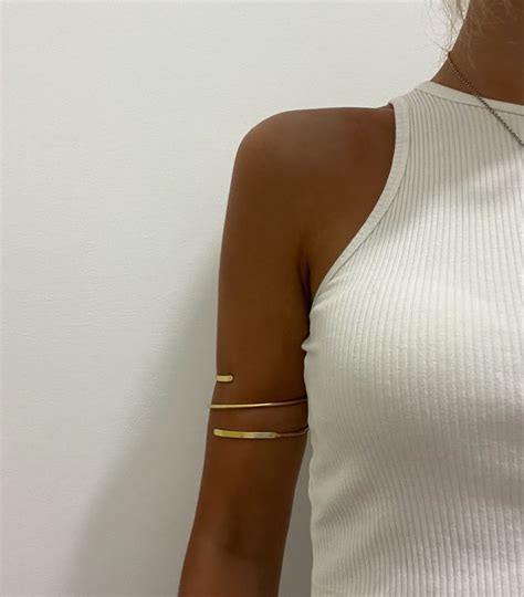 Minimalist arm cuff gold bangle gold upper arm bracelet etsy – Artofit