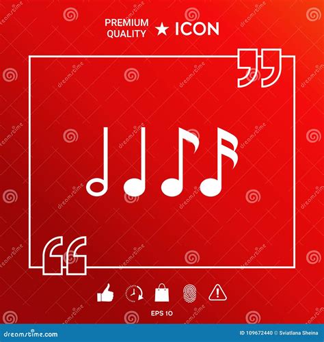 Symbol of Music, Notes. Sixteenth Note, Eighth Note, Quarter Note and ...