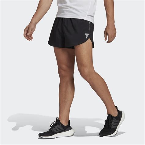 adidas Own the Run Split Shorts Black Mens Clothing | Pro:Direct Running