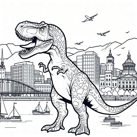 Cartoon T-Rex coloring page - GoGo Coloring