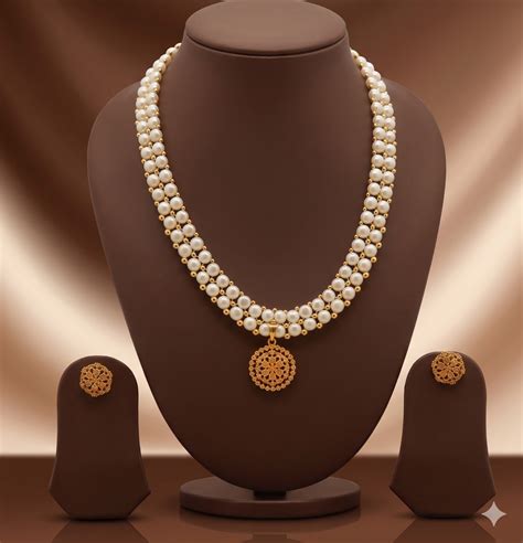 Freshwater Pearl Double-Strand Gold Tone Pendant Set for Women ...