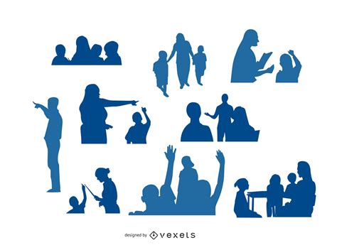 Teacher Silhouettes Designs Vector Download