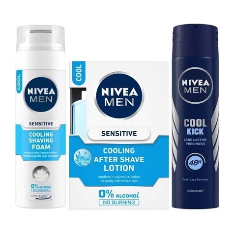Buy Nivea Sensitive Cooling Shaving Foam, 200ml and After Shave Balm ...
