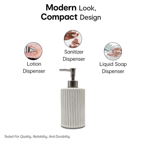Anko 400 mL White Ceramic Liquid Soap Dispenser for Bathroom and ...