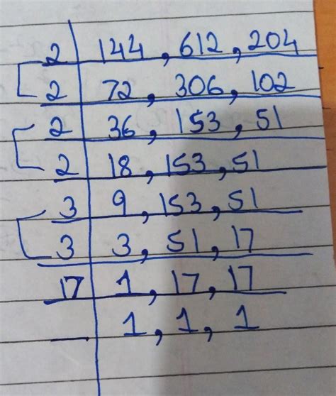 find L.C.M of 144 612 and 204 by prime factorization method - Brainly.in