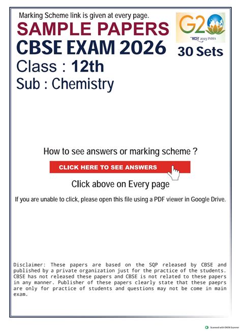 Sample Paper 2023: Class 12 Chemistry (043) - CBSE Exam Preparation ...