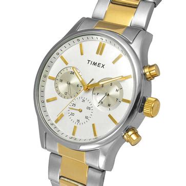 Timex Men Multifunction White Round Stainless Steel Dial Watch- TWEG19