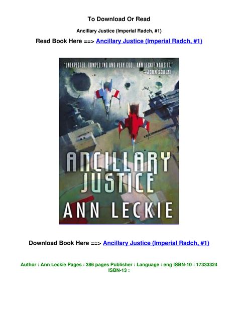 DOWNLOAD PDF Ancillary Justice Imperial Radch 1 By Ann Leckie.pdf ...