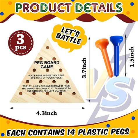 Zhanmai Wooden Triangle Peg Game, 3 Sets, India | Ubuy