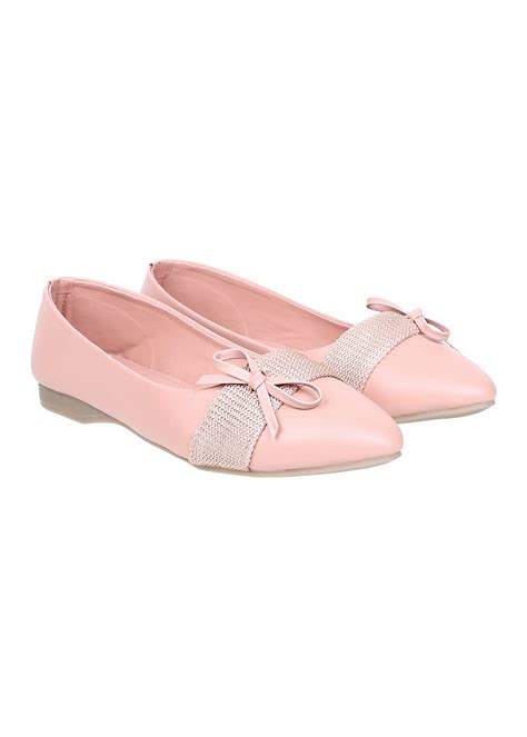 Get Mesh Patch & Bow Detail Solid Ballerinas at ₹ 895 | LBB Shop