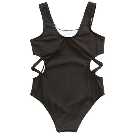 Big Girls One-Piece Swimsuit Bikini Set Swimwear Black,11-12Y Teen One ...