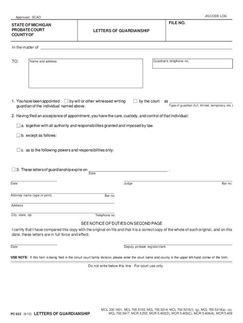 Fillable Online courts michigan pc 633 Fax Email Print - pdfFiller
