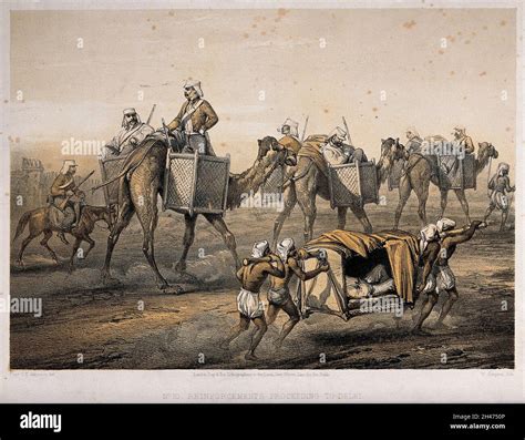 Sepoy Rebellion: British officers travelling in panniers on the backs ...