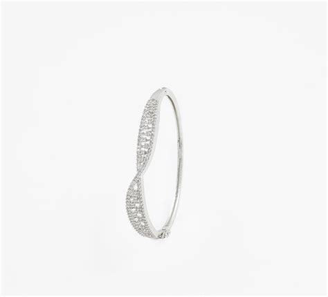 White Rhodium-Plated CZ Stones Bracelet for Women