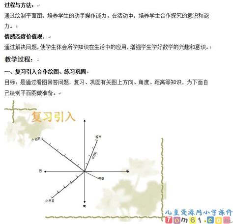 位置与方向教案8_人教版小学数学四年级下册课件_小学课件_中国儿童资源网