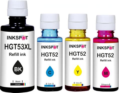INKSPOT Refill Ink for HP Ink Tank 310, 315, 319, 410, 415, 419, GT5810 ...