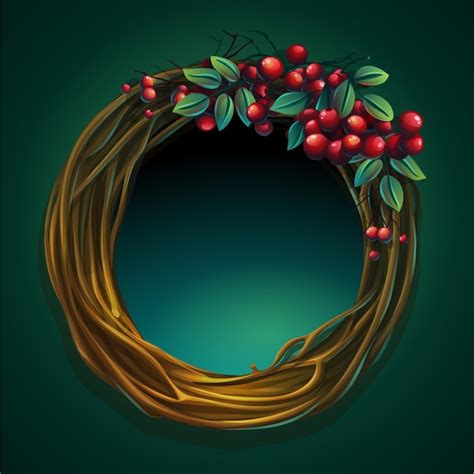 Ilustração dos desenhos animados coroa de vinhas e folhas em um fundo ...