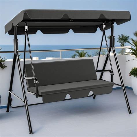 Yitahome Outdoor Patio Swing Chair 3 Person Porch Swing Adjustable ...