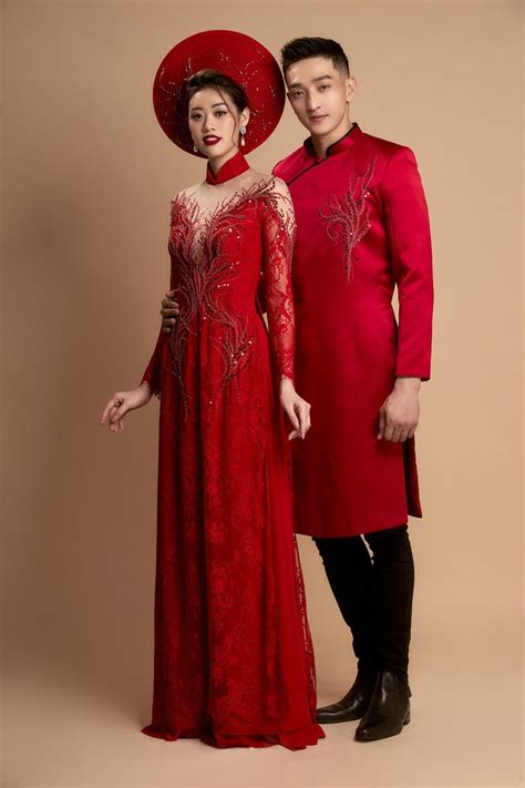 Red Vietnamese Ao Dai for Couples or Single Gorgeous Red - Etsy Australia