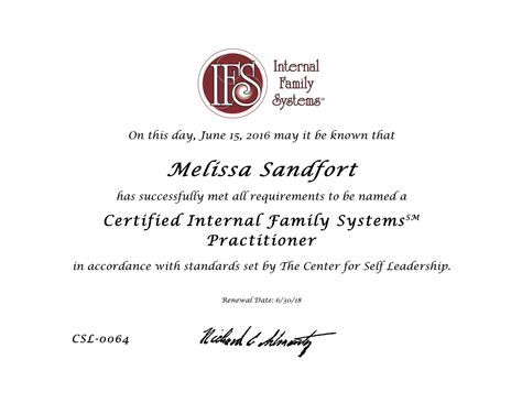 IFS Certification — A Thousand Paths