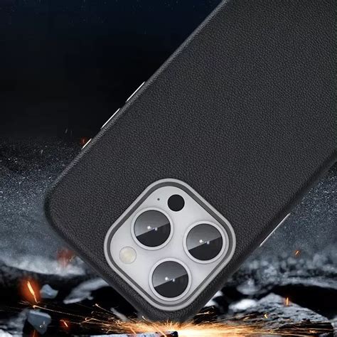 Vegan Leather Metal Button Magsafe Case for iPhone 16 Plus – ktusu