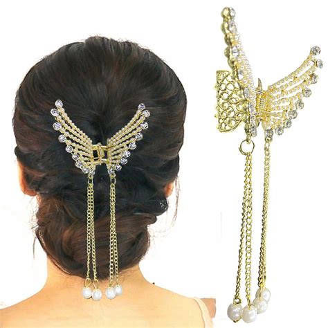 TEMPERIA Hair Accessories For Women & Girls - Stylish Metal Pearl Stone ...