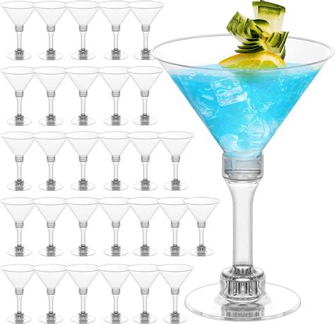 Amazon.com | GGOLDMER 50 Sets Plastic Martini Glasses - 5 oz Disposable ...