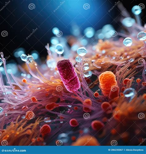 Bacterial Under The Microscope Background. Microbes Macro Microscope ...