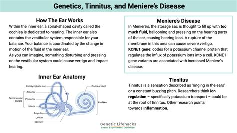 Tinnitus and Meniere's Disease: Genetic Susceptibility to Ringing in ...