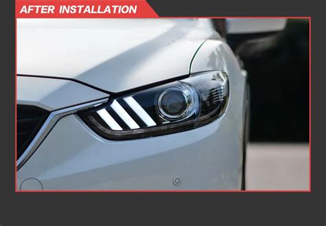Mazda 6 Atenza LED Headlight 2013-2016 Mustang Design DRL Hid Head lamp ...